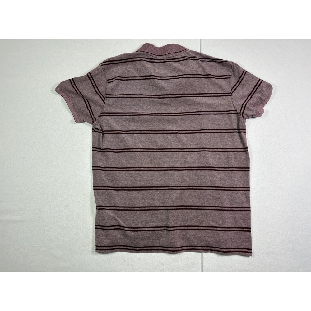 St Johns Bay Legacy Polo Mens XXL Burgundy Maroon Striped Short Sleeve Cotton - Picture 2 of 5